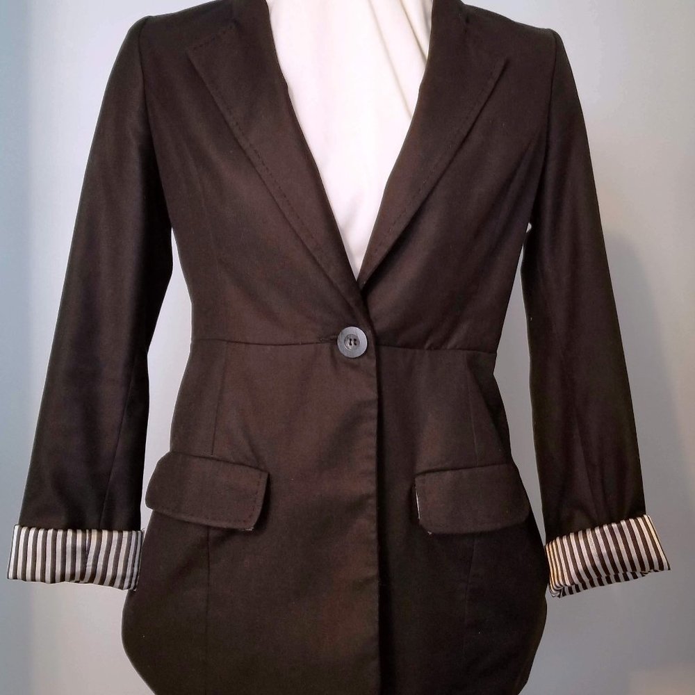 Forever 21 Boyfriend Fit Black Blazer- Size M